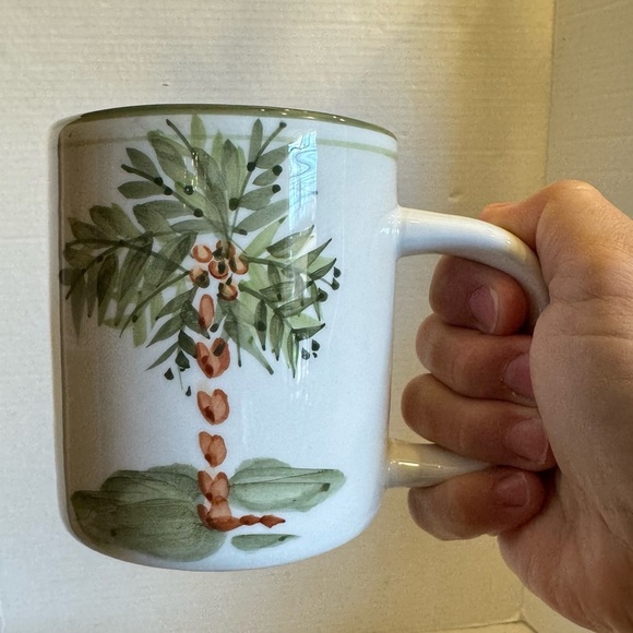 Gibson Designs PALM COURT GIDPAC Mug Cup Green Palm Tree Trim - Set of 3 - Picture 12 of 14